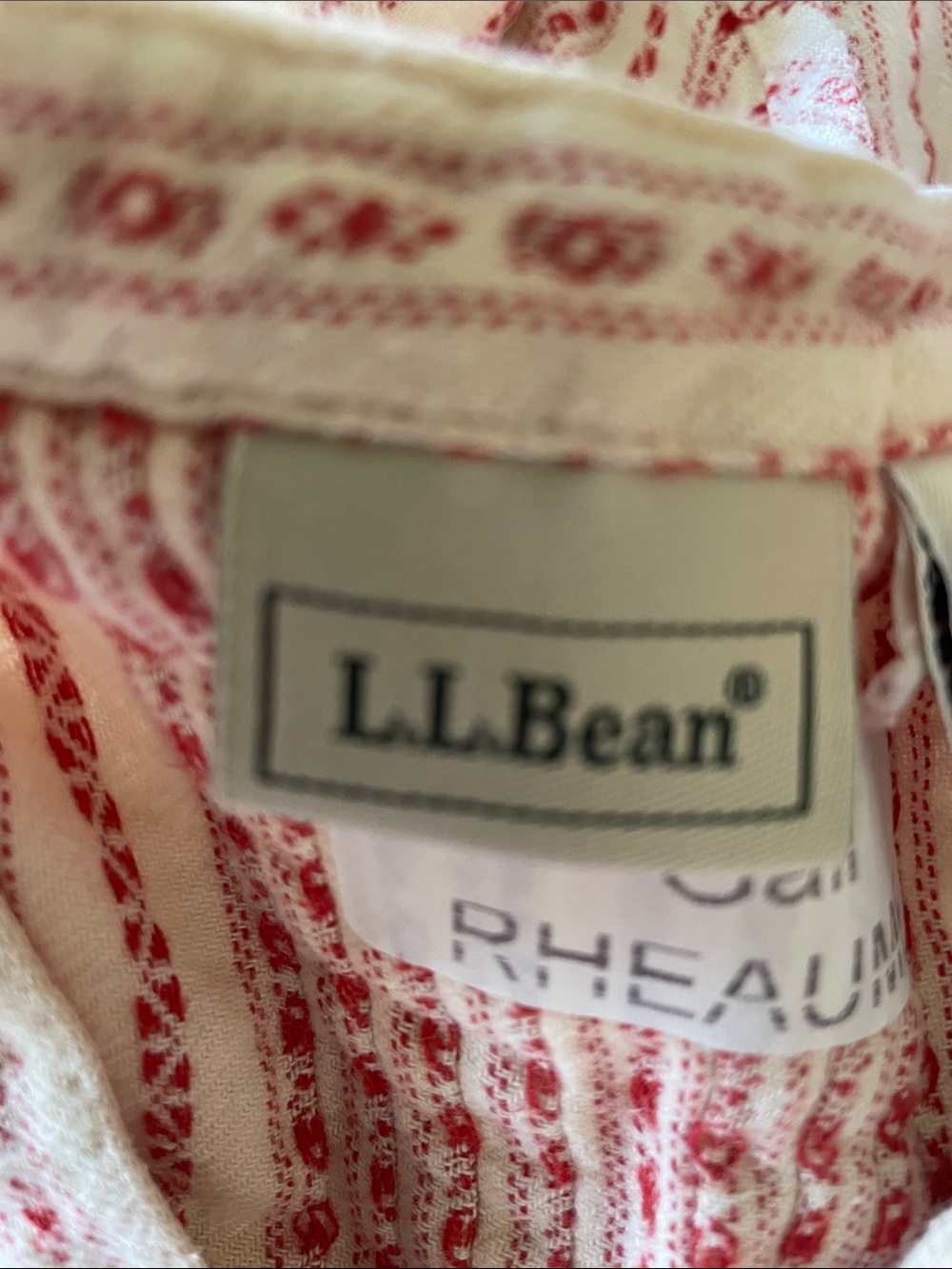 VINTAGE LL Bean Dobby Stripe Flannel Victorian Sleepwear Granny Nightgown Large - Picture 12 of 13